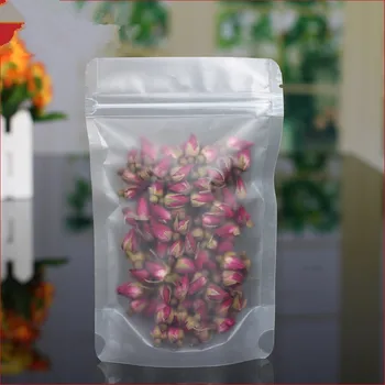 100 Бр. Zip-Lock Stand Up Bag Матиран Пластмасов Фланец само уплътняващи Откъсване на Отвор За съхранение на продукти Doypack Candy Bean Tea Package Чанти