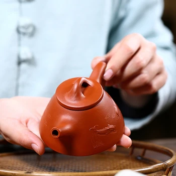 Yixing Известния Master Кана Всички Ръчно Изработени Риба Ши Пяо Чайник Творчески Чай И Прибори