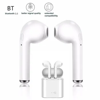 I7s tws Безжични Слушалки Bluetooth 5.0 Слушалки спортни Слушалки Слушалки С микрофон зарядно устройство ще захранване на скоростната Слушалки За всички смартфони