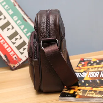Мъжки Куриерска чанта от естествена кожа Vintage Small Flap Чанти Crossbody Чанта За мъже 2021 Мъжки Пътни Чанти През Рамо Sac A Main
