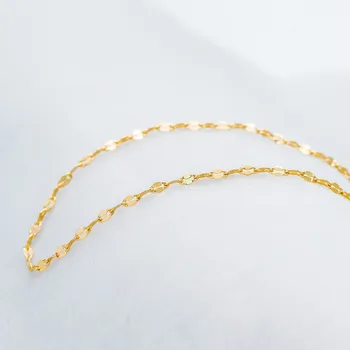 Златни Плоски Кабелни Вериги на 1,5/ 2,2 мм, 18-каратная позлатен Месинг, Елегантни Овални Верига За Бижута направи си САМ (#LK-163)