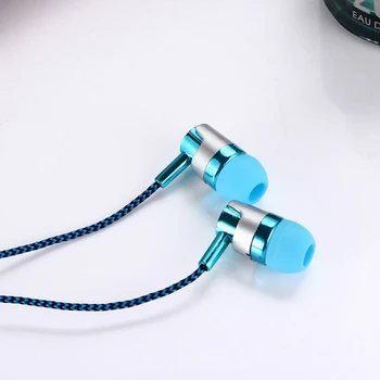 2x H-169 3.5 мм MP3 MP4 Публикуване Субуфер Сплетен Кабел, Универсални Музикални слушалки с управление на Пшенично тел(червено и лилаво)