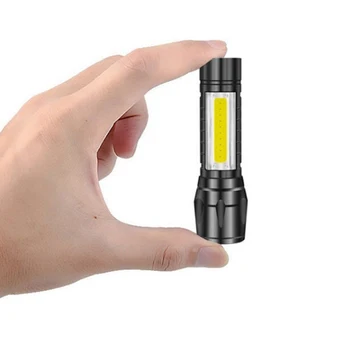 Преносим фенер открит инструмент акумулаторна Вградена батерия спорт на открито светлина мащабируеми COB+XPE факел