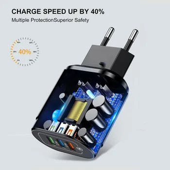 3USB Fast Charger Quick Charge Universal Wall Mobile Phone Tablet Chargers For Phone Charging Charger