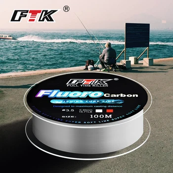 FTK 100m Fluorocarbon Fishing Lure Line 4.13-34.32 LB Carbon Fiber Leader Line Риболовни Принадлежности