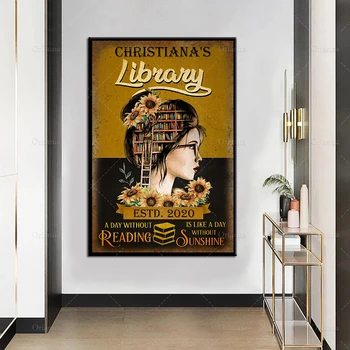 Персонални Библиотека За Четене, Без Слънчева Светлина, Долно Оттичане Плакат Ретро Стенно Изкуство Платно Живопис Hd Щампи Плакат На Модулен Модел