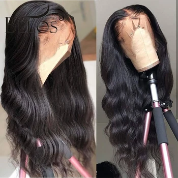 Body Wave Lace Front Wigs Бразилски Реми Дълбока Част от Избелени 13*4 Lace Front Human Hair Перуки 180% Детски Косата Предварително Выщипанные За жени