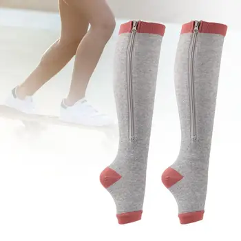 Дамски Компресия Чорапи с цип с Отворени Пръсти Предотвратяване на Разширени вени