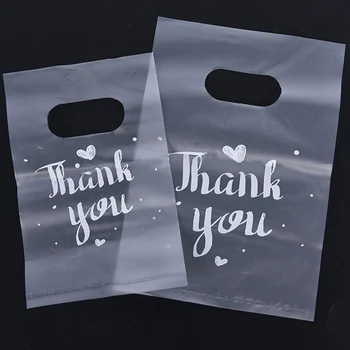100шт Благодаря Пластмасови Подаръчни Опаковки Пластмасови Пазарски Чанти С Дръжка Коледа, Сватба на Плажа Чанта Бонбон Торта Опаковка Чанти