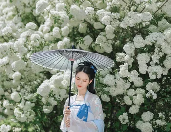 Японски Китайски Стил На Древен Стил На Дълга Дръжка От Естествена Коприна Масло, Хартия Чадър Cos Жени Вятъра Чадър Parapluie Paraplu Sombrilla