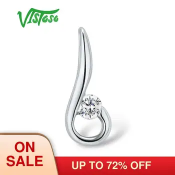VISTOSO Pure 585 14К Бяло Злато Блестящ Диамант Висулка За Жени Годишнина Модни Уникални Бижута