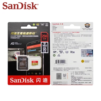 SanDisk Extreme Micro SD Card 256GB 128GB 64GB 32GB SDHC A1 SDXC U3 V30 A2 C10 TF Flash Memory Card, Microsd слот За Камера/Телефон