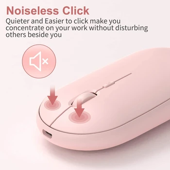 Тънка двухрежимная мишка (Bluetooth 4.0 + USB) 3 DPI за лаптоп, iPad PC