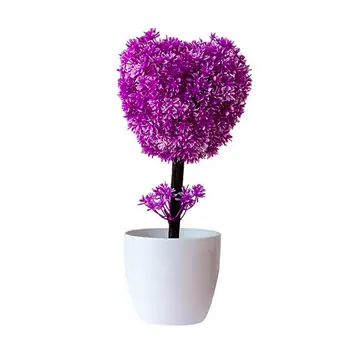 Фалшиви Цветни Растения във Формата На Сърце, Цвете Сливи Пластмасови Двор Двор Имитация Саксия за Рафтове Щанд на Домашен интериор Изкуствени Цветя
