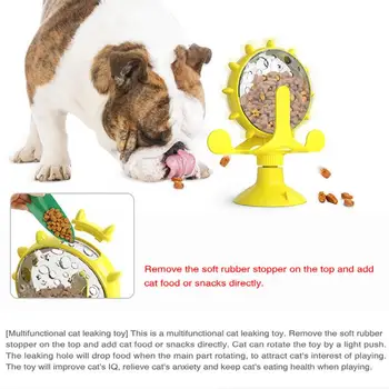 Горещо Котка Куче Играчки Опаковка За Автоматично Съхранение На Пет Cat Dog Food Bowl Food Container Windmill Wheel Пет Slow Устройство Dog Supplies