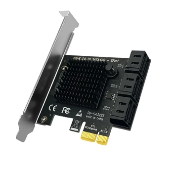Чиа Mining 6 Port SATA 3 PCI Express Expansion Card PCI-E SATA Контролер PCIE 1X to 6 gb SATA3 Adapter Add On Card for HDD SSD