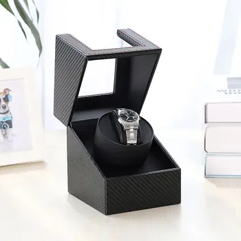 Carbon Leather Motor Shaker Watch Winder Holder Display Automatic Mechanical Watch Winding Jewelry Box Automatic Watch EU/US/AU