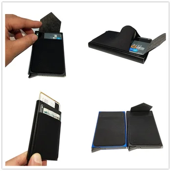 Мъжете Бизнес Алуминий Пари ID на Притежателя на Картата RFID Заключване Тънка Метална Чантата си Портфейл за Монети калъф за карти, кредитни карти в чантата си rfid портфейл