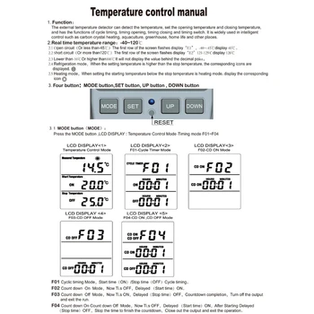 Многофункционален Регулатор на Температура с Таймер Ключ Сензор Термостат Дигитален Инкубатор Изход, Изход-Сонда Отопление Охлаждане