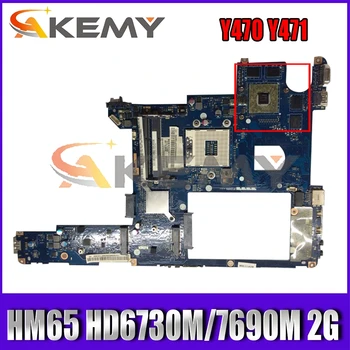 Akemy QIQY2 LA-6884P дънна Платка За Lenovo Y470 Y471 дънна Платка на Лаптоп PGA989 HM65 HD6730M/7690M 2G Тестова Работа