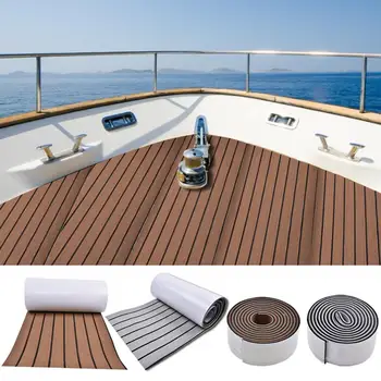 240x5.8см Boat Flooring Sheet EVA Foam Изкуствена Decking Sheet Non-Slip Boat Yacht Flooring Pad Self-Adhesive Boat Decking Mat Sheet
