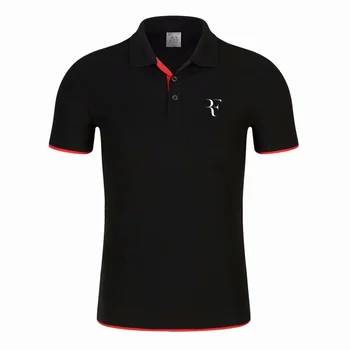 2021New Риза с къси ръкави RF Роджър Федерер лого памучна Риза Поло С Къс ръкав Високо количество риза с къси ръкави