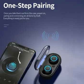 Bluetooth слушалка 5.0 TWS Безжични слушалки Слушалки, Спортни 3D Стерео Слушалки за игри на Слушалки С Микрофон зарядно устройство ще захранване на Кутия за телефон
