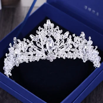 Сребърен Цвят Златен Crystal Crown Булката диадема Мода Кралицата За Сватбата от Короната Прическа Сватбена Украса За Коса-Аксесоари