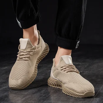 Мъжки 2019 Нова тенденция Чиста Обувки на Окото Обувки, Дишаща мека долна Лятна окото Летяща Тканая спортни обувки Tide