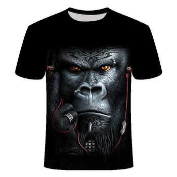 2021 нови ризи животни 3DT за мъже и жени, кучета, маймуни, орангутани, отпечатани смешно, летни блузи с О-образно деколте, тениски за мъже