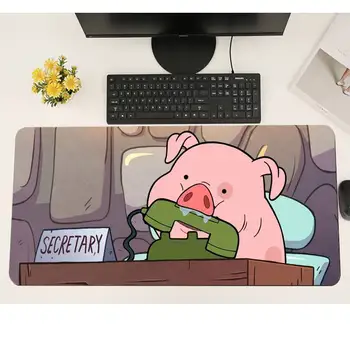 Cartoon Pig Office Mice Gamer Soft Mouse Pad XL Large Gamer Soft Keyboard PC Desk Mat Takuo Anti-Slip Pad Comfort