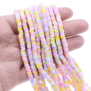 CHONGAI Плоски Кръгли Мъниста От Полимерна Глина Чип Disk Губим Spacer Собственоръчно Beads For направи си САМ Бижута Making Bracelet Finding 4mm