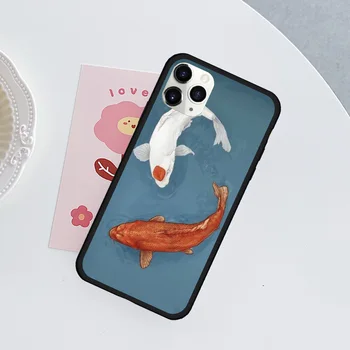 Remazy Луксозният Японски Lucky Fish Калъф за телефон iPhone XR XS MAX 11 Pro SE 2020 X 7 8 Plus 6s Твърд Силиконов Матов Калъф Fundas