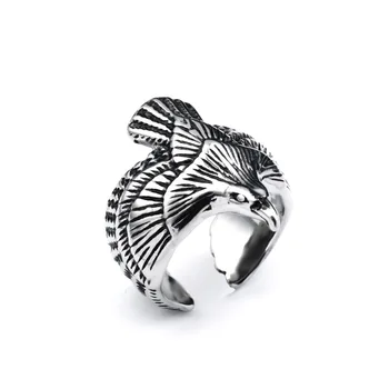 HNSP Пънк Eagle Регулируем Пръстен За Мъже Male E Boy Silver Color Готика Jewelry Gift на Едро