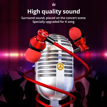 ANMONE In-Ear Слушалки на Високо Качество на HiFi Sport Earbud Ушна Метална Треска Тежък Бас Мед HD Метален Бас Стерео Слушалка