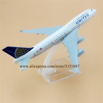 16 см Метален Самолет Модел на Самолет на United Airlines и Air B747 