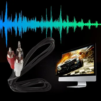 Mini 3.5 mm Jack Plug to 2 RCA Male Music Stereo Audio Y adapter Адаптер Кабел Кабел Кабел AUX вход за Mp3 Pod Телефон TV Тонколони