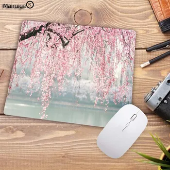 Япония Cherry Blossom Tree Flowers photo Mouse Pad Gamer Big Mouse-pad Led Backlight and common pink mice mat