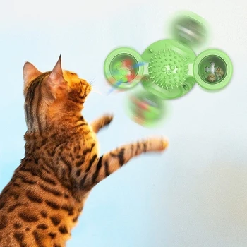 Умен котка вятърна мелница играчка масаж на въртящата се котка играчка, с котешка мента led сферична почистване на зъбите играчка пет play ball пет ivan toy