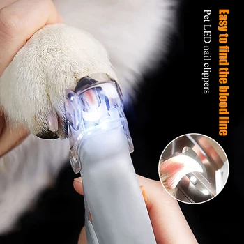 Професионален Пет Нокти Clipper Ножици Пет Cat Dog Нокти Пръсти Claw Clippers Ножици LED Машинка За Нокти за Животни Pet Supplie