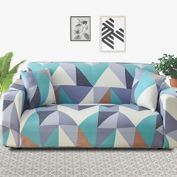 нов цвят на геометричния разтегателен калъф ликра за хола еластичен материал двойна разтегателен loveseat стол седалките калъфи за мека мебел