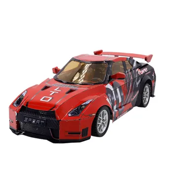 ЖЕЛЯЗНАТА ЗВЕЗДА 3D Метален Пъзел на Състезателен автомобил, 1:28 Червено GTR 1:43 синьо GTR направи си САМ 3D Лазерно рязане Модел Пъзели, Играчки за Деца Подаръци за възрастни