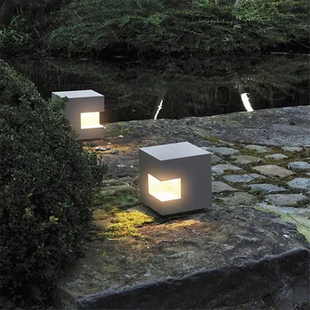 Thrisdar LED Door Post Outdoor Lamp Garden Fence Pillar Lamp Courtyard Villa Pathway Lawn Lamps Landscape Stigma Column Light
