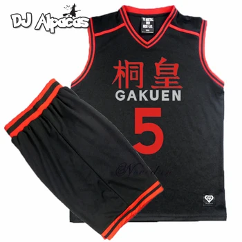 Аниме Kuroko no Basket Basuke Cosplay GAKUEN Училищни униформи Aomine Daiki Баскетбол Джърси Спортна Тениска къси Панталони Костюм Набор от
