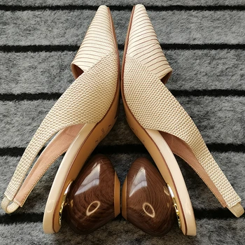 2021 Дамски сандали от естествена кожа обувки плюс размер 22-26, 5 см дамски летни обувки от овча кожа гущери на висок ток странен стил помпи