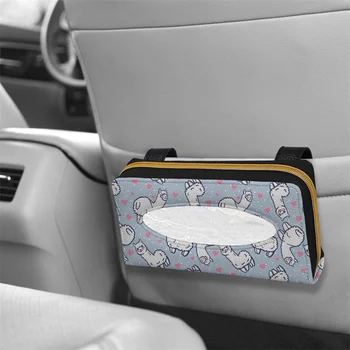 INSTANTARTS African Dashiki Print Auto Interior Storage Decoration Tissue Holder ПУ Leather Hanging Bag Car Tissue Box