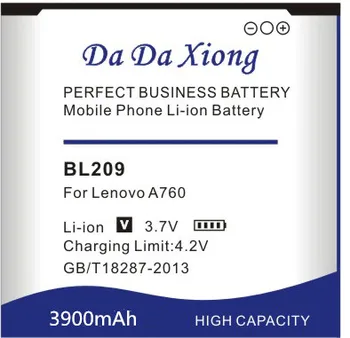 Da Da Xiong 3900mAh BL209 Батерия за Lenovo A706 A760 A630E A820E A516 A378T A398T A788T