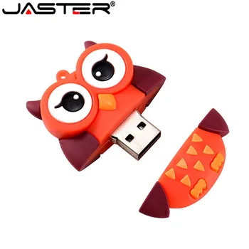 JASTER 64GB leuke cartoon Pingun uil vos stijl usb flash drive usb 2.0 4GB 8GB 16GB 32GB vreative pendrive подарък