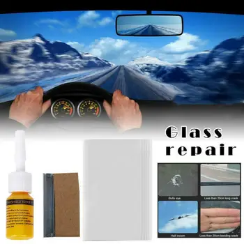 Предното Стъкло на Колата Треснуло Инструмент За Ремонт на DIY Прозореца на Колата Телефон Екран Ремкомплект Стъкло Втвърдяване на Лепилото Автомобилно Стъкло Драскотини Пукнатини Възстановяване