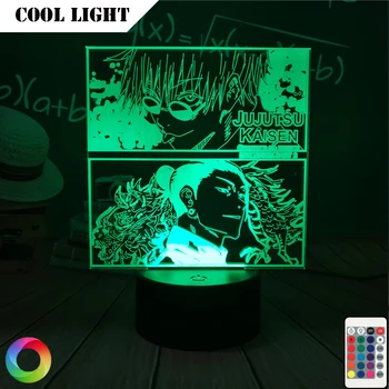 Аниме Lamp Jujutsu Kaisen Led Cool Night Light for Спалня Декор Night Lamp nightlights Gift Acrylic Neon 3d Лампа Dropshipping